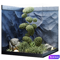 HQ Plants Indoor Set Box Glass 3D Model Vray, Corona