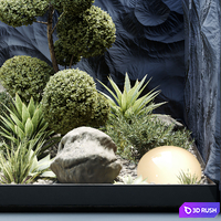 HQ Plants Indoor Set Box Glass 3D Model Vray, Corona