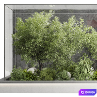 Plants Behind Galss 04 - indoor garden set 400 vray 3D Model Vray