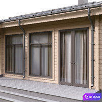 One-story house made of laminated veneer lumber 3D Model Corona