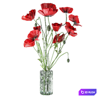 Field Poppies in a Vase 3D Model Corona