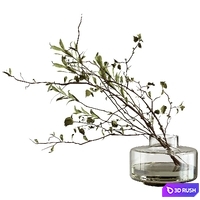 Bouquet of olive branches and wood 3D Model Vray, Corona
