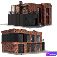 Modern brick house in loft style 3D Model Corona