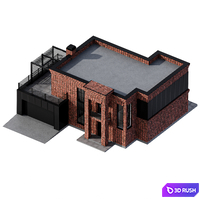 Modern brick house in loft style 3D Model Corona