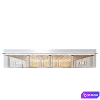 Commercial building 4. Exhibition salon store. Showroom. Museum. 3D Model Vray, Corona