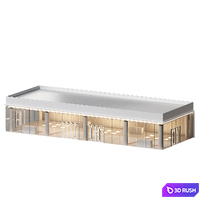 Commercial building 4. Exhibition salon store. Showroom. Museum. 3D Model Vray, Corona