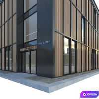 Modern commercial building No. 7 3D Model Vray, Corona