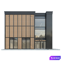 Modern commercial building No. 7 3D Model Vray, Corona