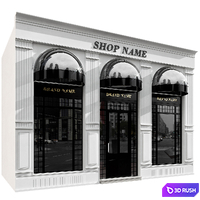 Shop Building No11 3D Model Vray, Corona