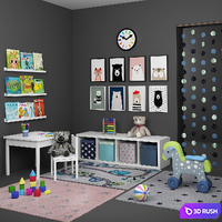 Decorative set for a child's room 3D Model Vray