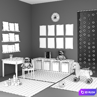 Decorative set for a child's room 3D Model Vray