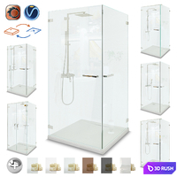 SHOWER CABINS Radaway | Pendulum set 1 3D Model Vray, Corona