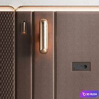 Leather Bedroom Headboard 3D Model Vray, Corona