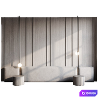 Headboard 3d Wall Panel 32 3D Model Vray, Corona
