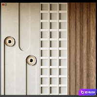 Decorative wall panel 3D Model Vray, Corona