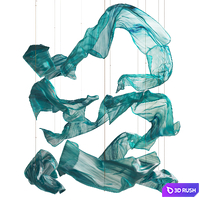 Hanging glass installation 3D Model Vray, Corona