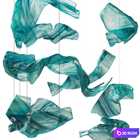 Hanging glass installation 3D Model Vray, Corona