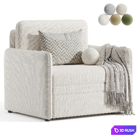 Кейсес Кресло Textile Light Cases Armchair 3D Model Corona