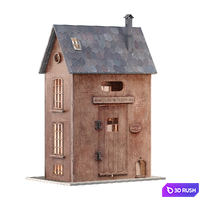 Night light house "Alice in Wonderland tea shop" 3D Model Corona
