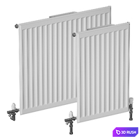 Heating radiator panel steel flat 3D Model Vray, Corona