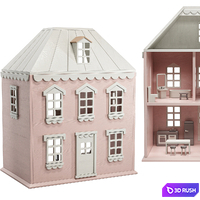 Pottery Barn Kids Sherwood Dollhouse and Accessory Set Toy 3D Model Vray, Corona