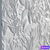 Bas-relief plaster wall decorative panel Tropics Leaves 3D Model Vray, Corona