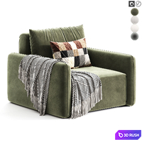 Armchair Portland 3D Model Vray, Corona