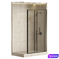 Shower cabin with partition 05 3D Model Vray, Corona