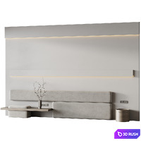 Headboard 3d Wall Panel 64 3D Model Vray, Corona