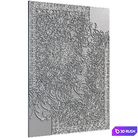 Bas-relief plaster wall decorative panel carpet floral ornament oriental 3D Model Vray, Corona