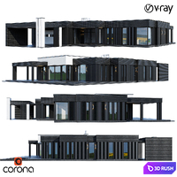 Modern house V109 3D Model Vray, Corona