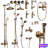 Classic mixers Jacob Delafon 3D Model Vray, Corona