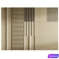 Wooden modern panel 3D Model Vray, Corona