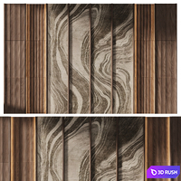 Decorative wall panels V63 3D Model Vray, Corona