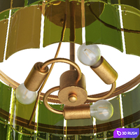 Vintner Glass Semi Flush Mount 3D Model Vray, Corona