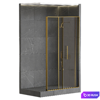 Shower cabin with partition 05 3D Model Vray, Corona