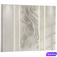Decorative panel Sand waves 3D Model Vray, Corona