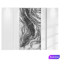 Decorative panel Sand waves 3D Model Vray, Corona