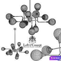 Ballena Random Chandelier 3D Model Vray