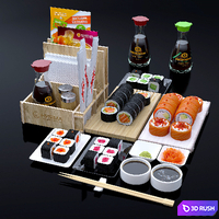 Sushi set 3D Model Corona
