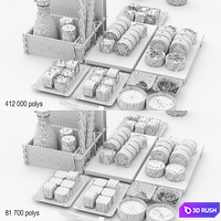 Sushi set 3D Model Corona