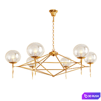 Worlds Away Gold Chandelier 3D Model Vray