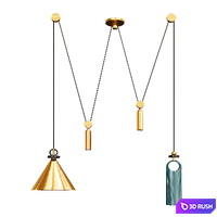 Roll Hill Pendant_1 3D Model Vray
