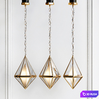 Baker Lens Chandelier 3D Model Vray