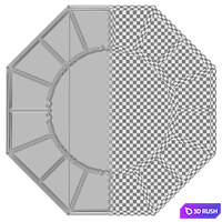 Mirror octagonal Prism F1586ABR 3D Model Vray