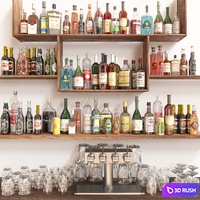 Strong alcoholic drinks. Pub 3D Model Corona