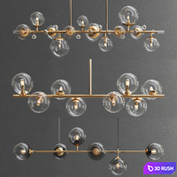 Collection of Linear Chandelier_2 3D Model Vray