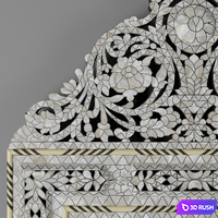 RH hand carved inlay mirror1 3D Model Vray, Corona