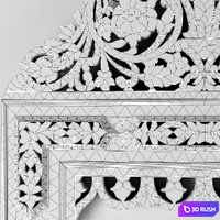 RH hand carved inlay mirror1 3D Model Vray, Corona
