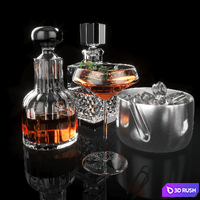 Sebastian Decanter Whiskey Set 3D Model Vray, Corona